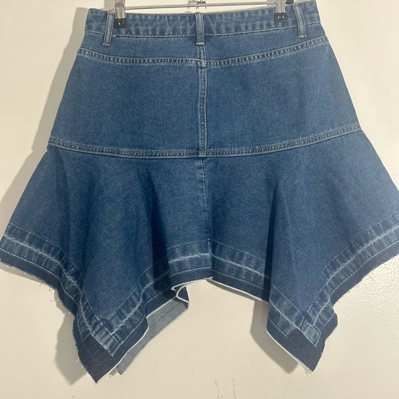 Western Jean Midi Bohemian Style Skirt Indigo 30 waist with stretch & pockets - Picture 7 of 7